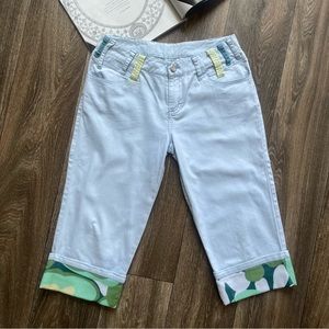 Light Blue Midi Denim Pants Size: 27